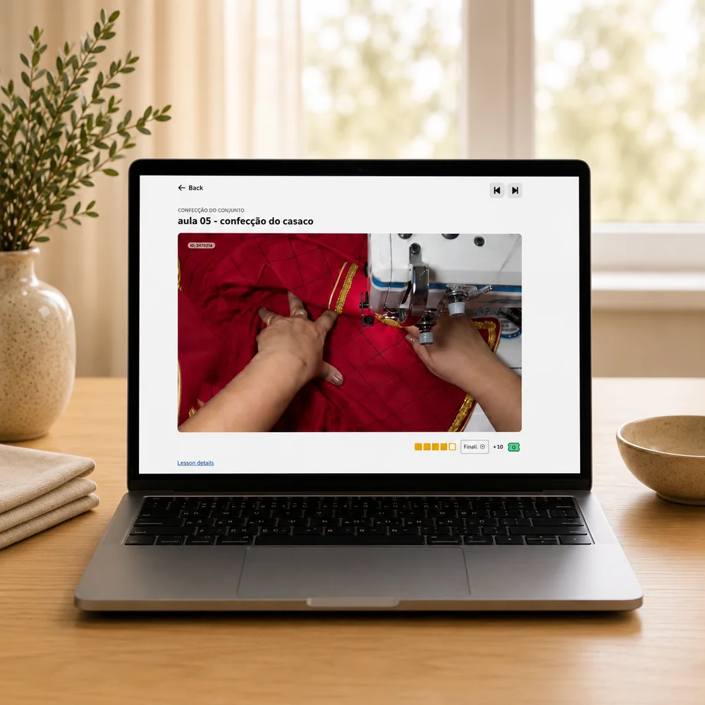 Curso do Conjunto Príncipe Luxo aberto no notebook